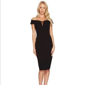 Vince Camuto off the shoulder black cocktail dress